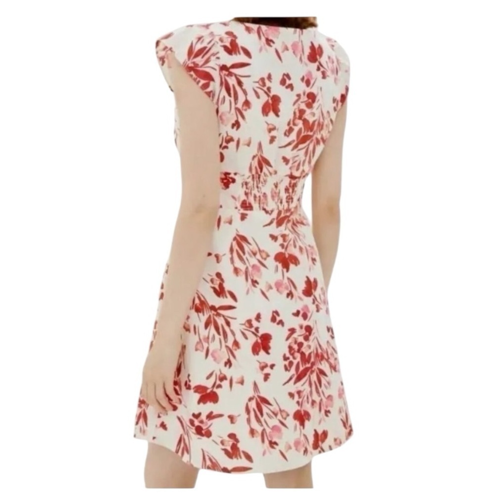 Banana Republic Linen & Cotton Blend Red, Pink & White Floral Mini Dress. Size 8 - Picture 2 of 16